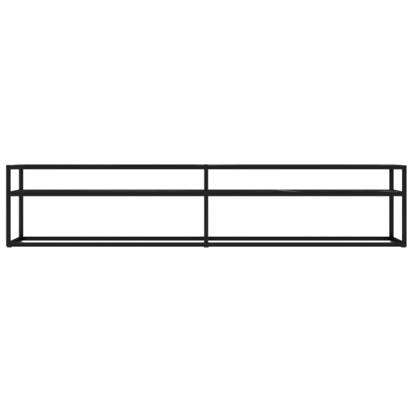 Mueble de TV vidrio templado color mármol negro 200x40x40.5 cm M 3