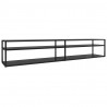 Mueble para TV vidrio templado negro 220x40x40.5 cm 2