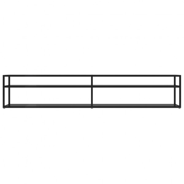 Mueble para TV vidrio templado negro 220x40x40.5 cm M 3
