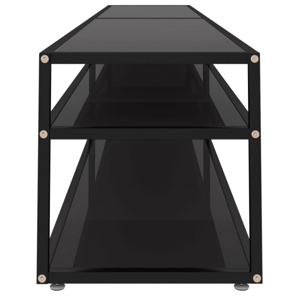 Mueble para TV vidrio templado negro 220x40x40.5 cm M 4