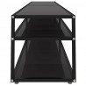 Mueble para TV vidrio templado negro 220x40x40.5 cm 4
