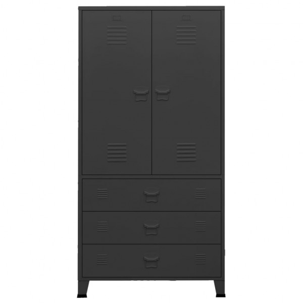 Armario industrial de metal negro 90x50x180 cm M 3