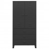 Armario industrial de metal negro 90x50x180 cm 3
