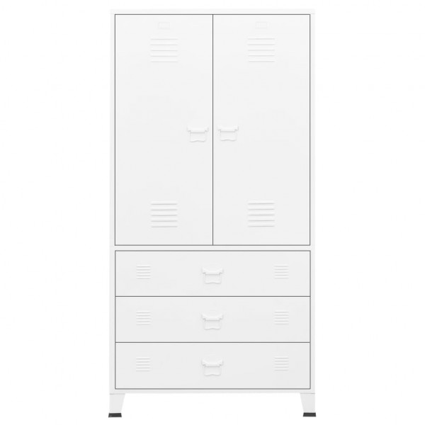 Armario industrial de metal blanco 90x50x180 cm M 3