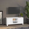 Mueble de TV industrial metal blanco 105x35x42 cm 1