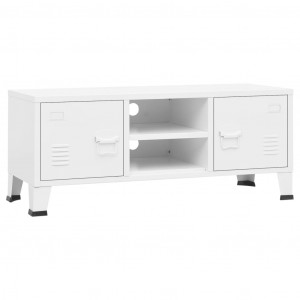 Mueble de TV industrial metal blanco 105x35x42 cm H