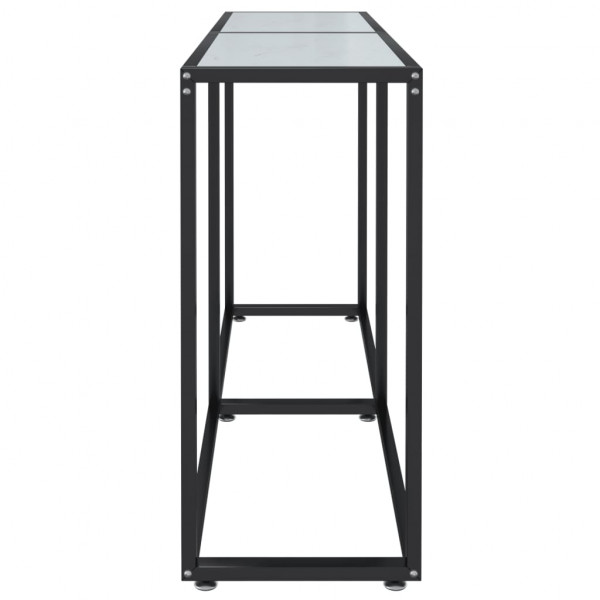 Mesa consola vidrio templado blanco mármol 140x35x75.5cm M 4