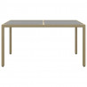 Mesa jardín vidrio templado ratán sintético beige 150x90x75 cm 2