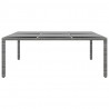 Mesa jardín vidrio templado ratán sintético gris 200x150x75 cm 2