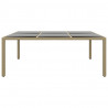 Mesa jardín vidrio templado ratán sintético beige 200x150x75 cm 2