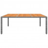 Mesa jardim 200x150x75 cm madeira de acácia e vime PE cinzento 2