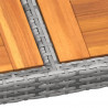 Mesa de jardín madera acacia ratán sintético gris 200x150x75 cm 4