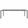 Mesa jardín vidrio templado ratán sintético gris 250x100x75 cm 2