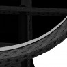 Mesa de jardín vidrio templado ratán sintético negro Ø60x75 cm 3