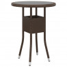 Mesa de jardín vidrio templado ratán sintético marrón Ø60x75 cm 1