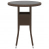 Mesa de jardín vidrio templado ratán sintético marrón Ø60x75 cm 2