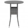 Mesa de jardín vidrio templado y ratán sintético gris Ø60x75 cm 2