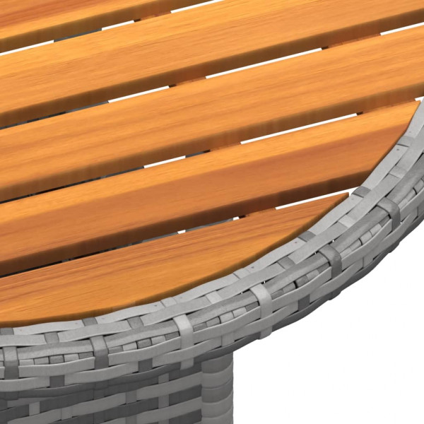 Mesa de jardín madera acacia y ratán sintético gris Ø60x75 cm M 3