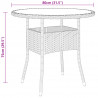 Mesa de jardín vidrio templado ratán sintético marrón Ø80x75 cm 4