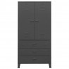 Armario industrial de metal gris antracita 90x50x180 cm 3