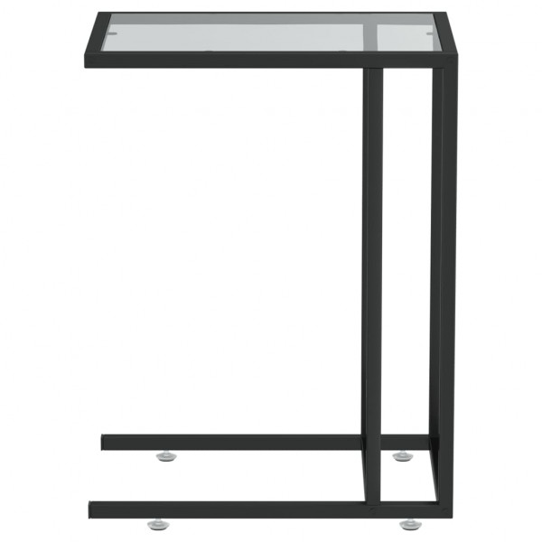 Mesa auxiliar de ordenador vidrio transparente negro 50x35x65cm M 4