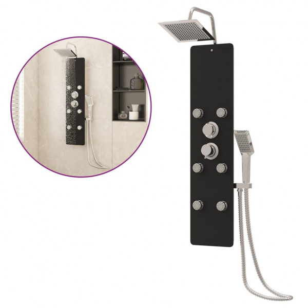 Panel ducha de vidrio 25x47.5x130 cm negro M 2