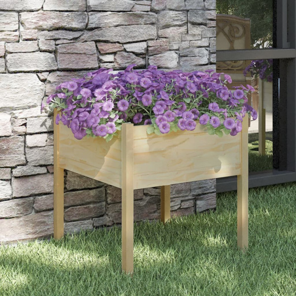 Jardinera de madera maciza de pino 70x70x70 cm D