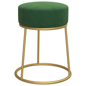 Hocker redondo verde terciopelo H