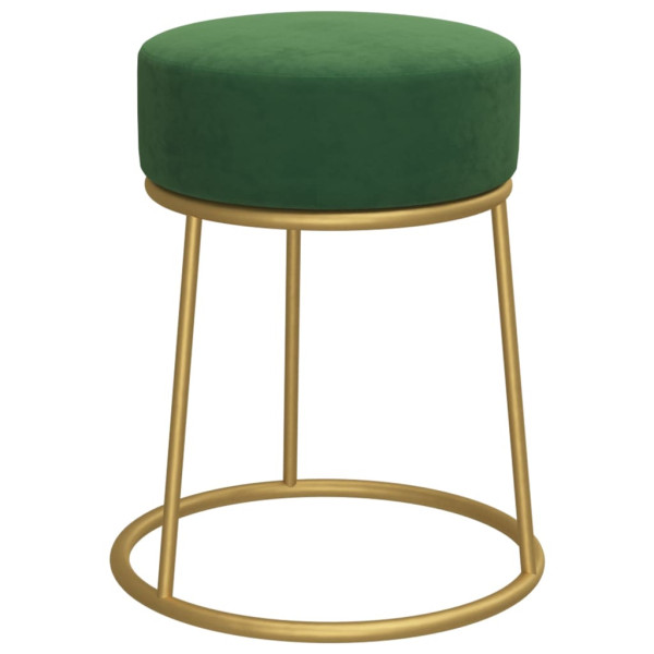 Hocker redondo verde terciopelo M 2