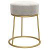 Hocker redondo gris claro terciopelo 2