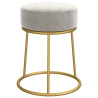 Hocker redondo gris claro terciopelo 3