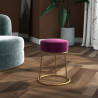 Hocker redondo roxo de veludo 1