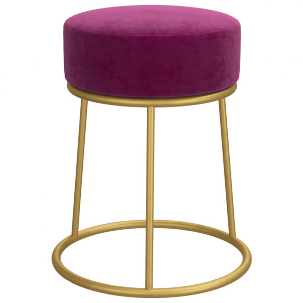 Hocker redondo morado terciopelo M 3