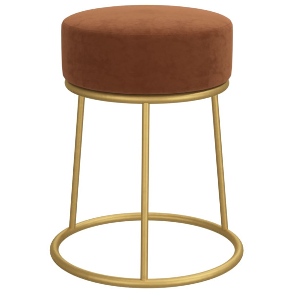 Hocker redondo marrón terciopelo M 3