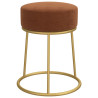 Hocker redondo marrón terciopelo 3