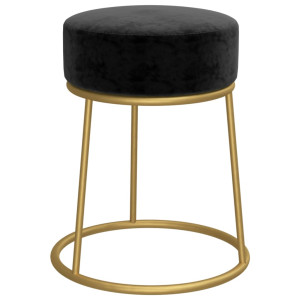 Hocker redondo negro terciopelo H