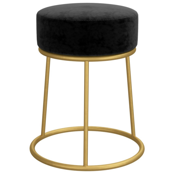 Hocker redondo negro terciopelo M 3