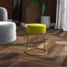 Hocker redondo verde mostaza terciopelo 1