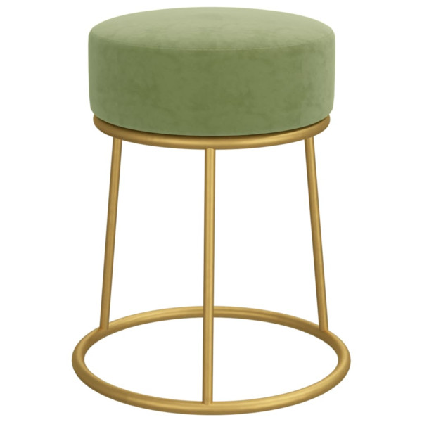 Hocker redondo verde mostaza terciopelo M 3