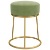 Hocker redondo verde mostaza terciopelo 3