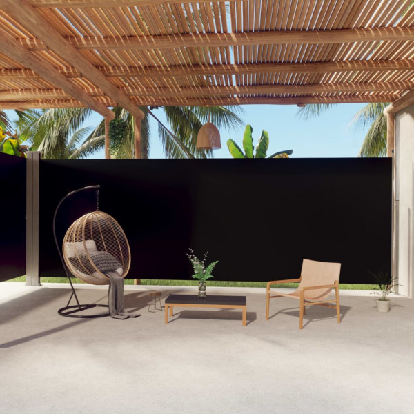 Toldo lateral retráctil negro 220x1000 cm D