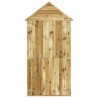 Cobertizo de herramientas con puerta madera pino 107x107x220 cm 3