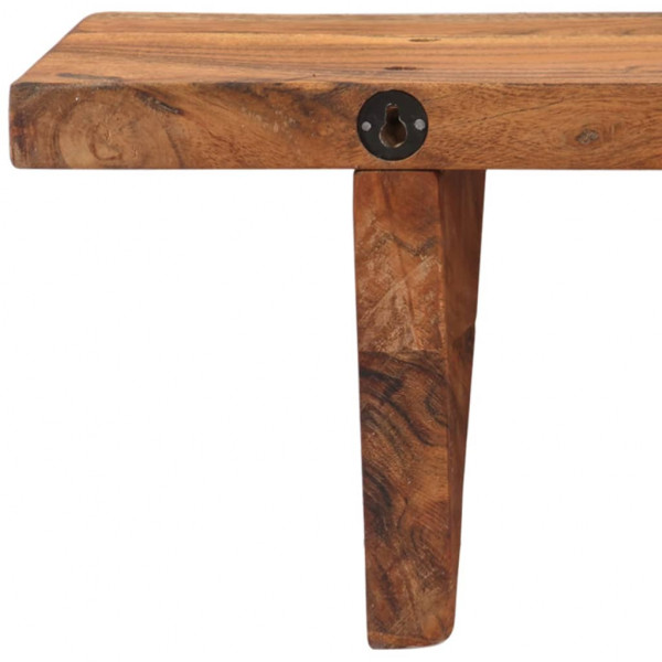 Estantes de pared 2 unidades madera maciza acacia 110x20x18 cm M 4