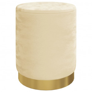 Banqueta com arrumação redonda veludo 31 x 37 cm damasco H