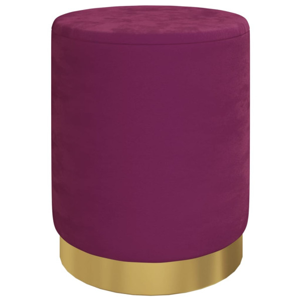 Banqueta com arrumação redonda veludo 31 x 37 cm roxo M 2