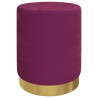 Banqueta com arrumação redonda veludo 31 x 37 cm roxo 2