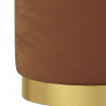 Banqueta com arrumação redonda veludo 31 x 37 cm castanho 4