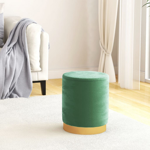 Taburete con almacenaje redondo terciopelo azul claro D