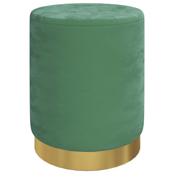 Banqueta com arrumação redonda veludo 31 x 37 cm azul-claro M 2