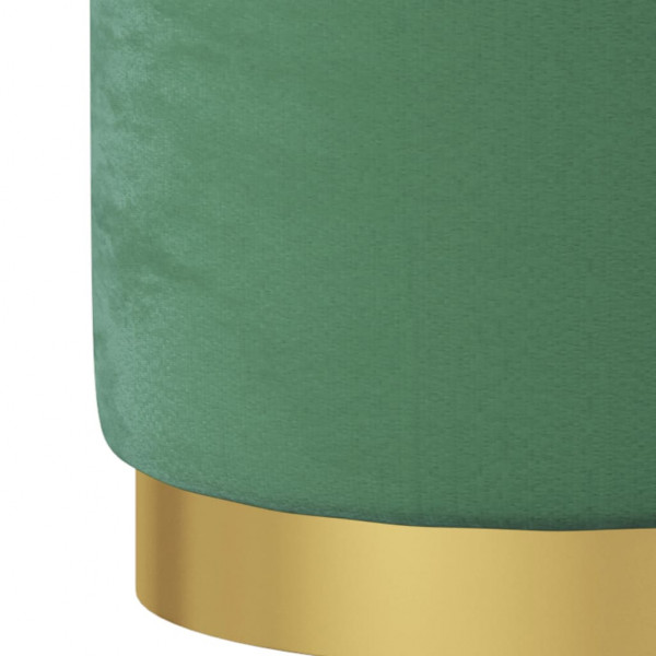 Banqueta com arrumação redonda veludo 31 x 37 cm azul-claro M 4